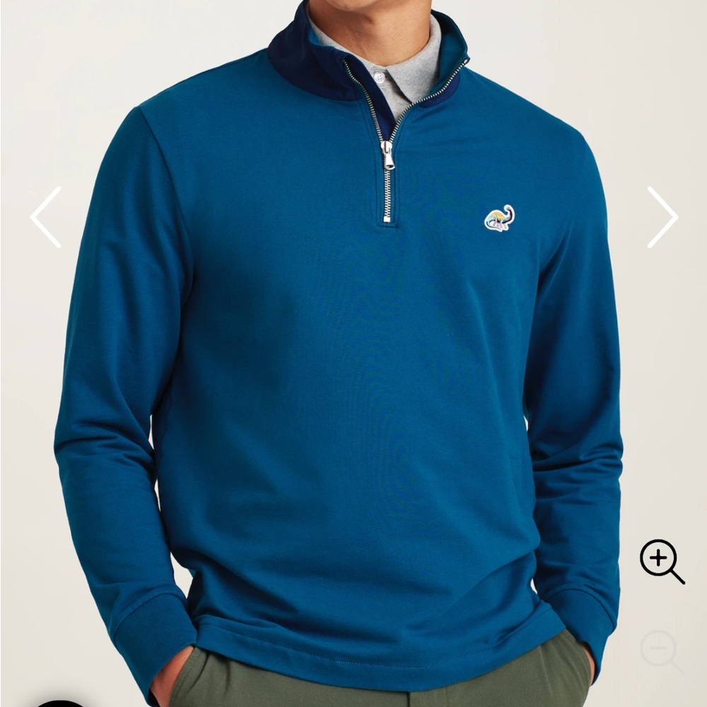 Bonobos Men’s Stretch French Terry Half-Zip | Dinosaur Patch 🦕 NWOT